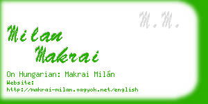 milan makrai business card